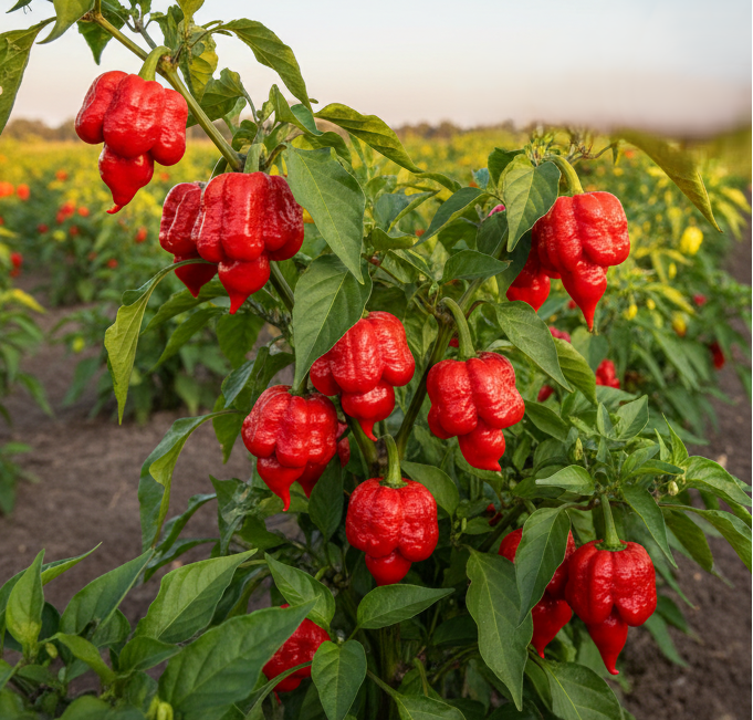 Fresh Premium Super-Hot Scorpion Moruga Red Heirloom Pepper Seeds