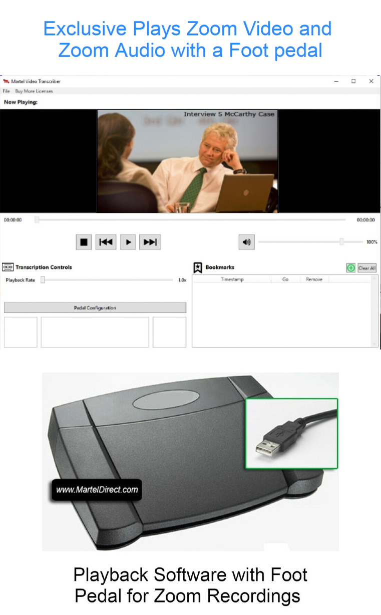 Zoom Video Transcriber with Foot Pedal
