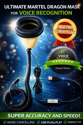 Ultimate Double Dragon 2 Stenomask for Voice Recognition | USB + 1/8" Jacks