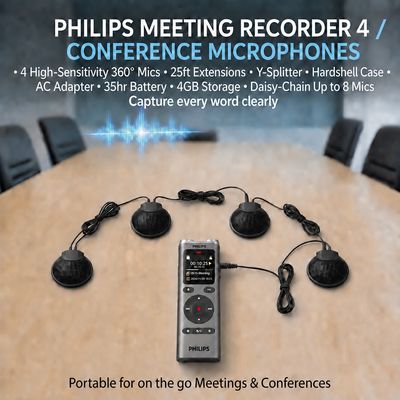Philips Simple Meeting Recorder with 4 Microphones