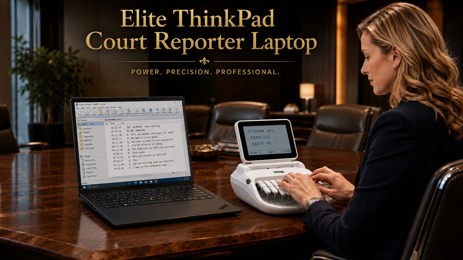 Elite Court Reporter Laptop Thinkipad