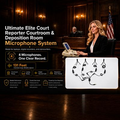 Ultimate Elite Court Reporter Courtroom &amp; Deposition Room Microphone System