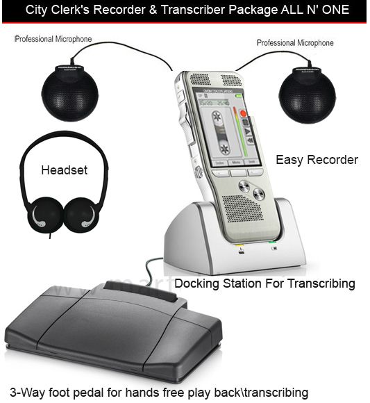 City Clerk Meeting Digital Recorder &amp; Transcriber Package