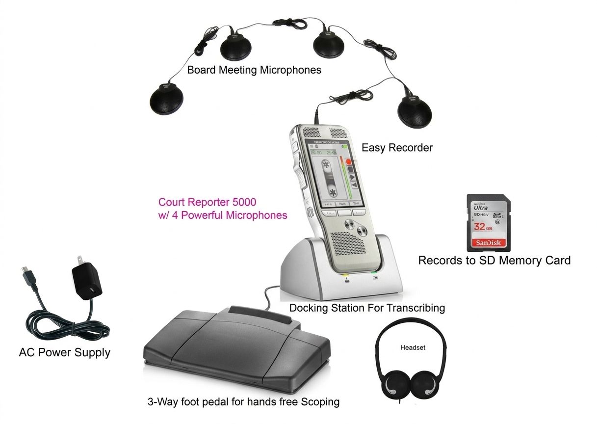 Digital Court Reporter 5000 Courtroom Recorder Package