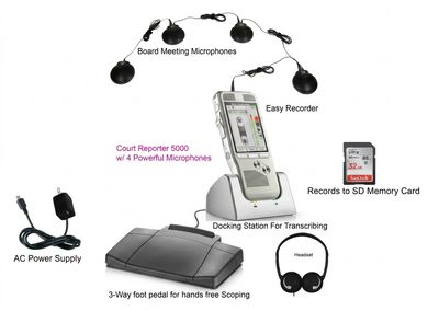 Digital Court Reporter 5000 Courtroom Recorder Package