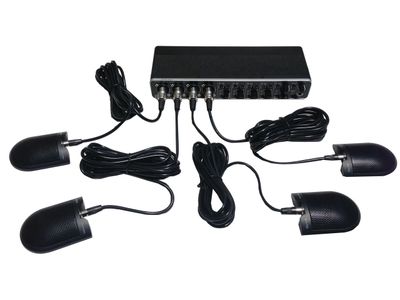 4 channel Multi-track USB interface for Court Reporters using Eclipse real-time software with 4 microphones included