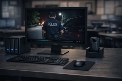 6 Officer Police Body Camera Packages  24 Terabyte Storage package On-Premises workstation and storage system