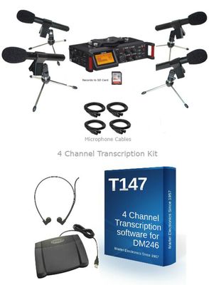 Martel DM246 Four Uni-Directional Microphone &amp; Transcription Package