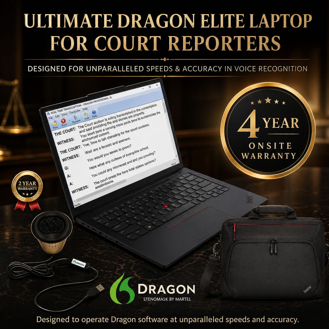 VOICE WRITER VOX DRAGON ELITE COURT REPORTER LAPTOP 32 GIGABYTE