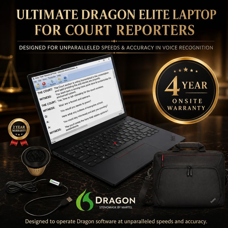 VOICE WRITER VOX DRAGON ELITE COURT REPORTER LAPTOP 32 GIGABYTE