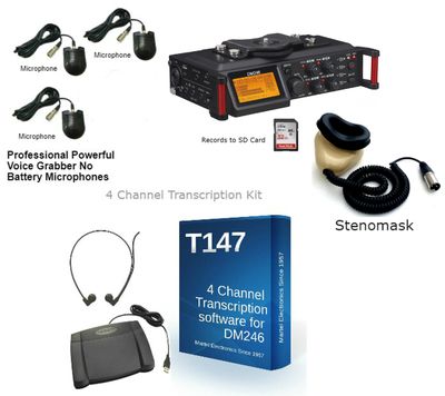 4 Channel DM-246 Stenomask Courtroom Package for Voice Writers