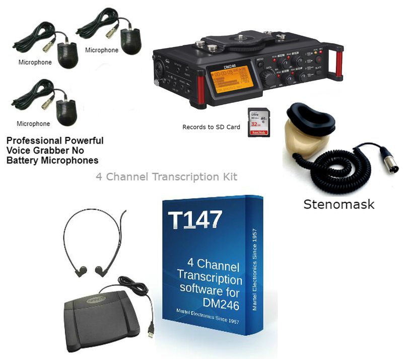 4 Channel DM-246 Stenomask Courtroom Package for Voice Writers