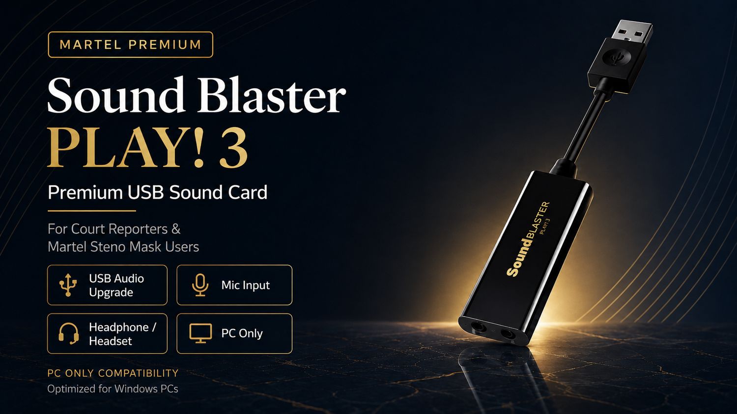 Sound Blaster PLAY 3 Premium Genuine External USB Microphone Adapter