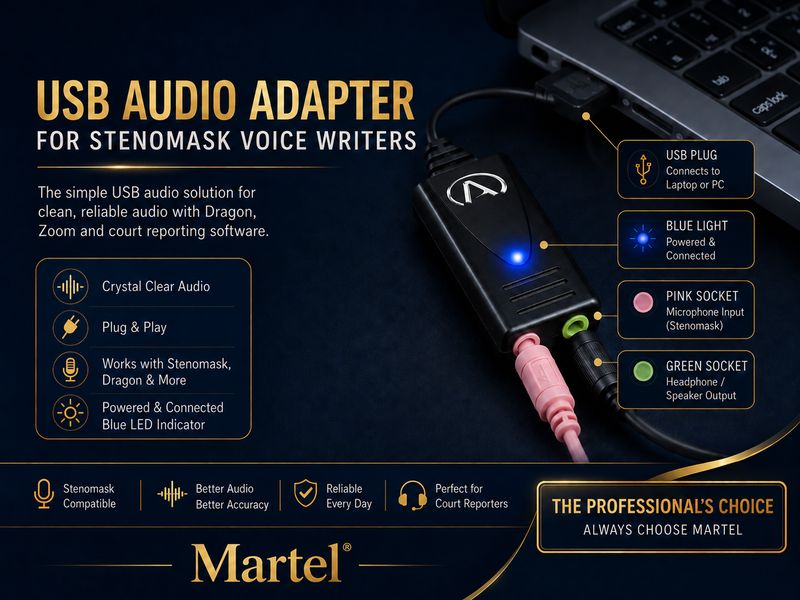 Andrea Stenomask USB-SA Premium Genuine External USB Microphone Adapter