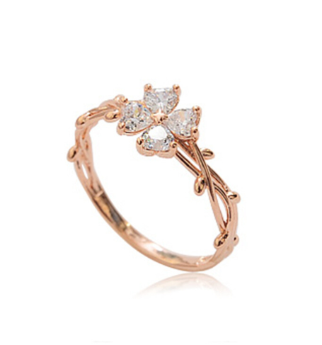[Give Away] Four Leaf Clover Rose Gold Ring