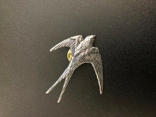 Pewter Pin Badge - Swallow