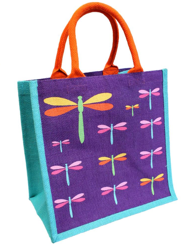 Jute Shopping Bag - Dragonflies