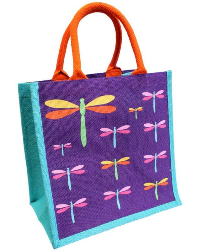 Jute Shopping Bag - Dragonflies
