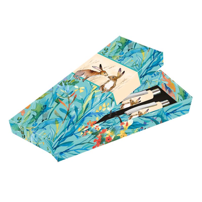 Pen Set - Kissing Hares