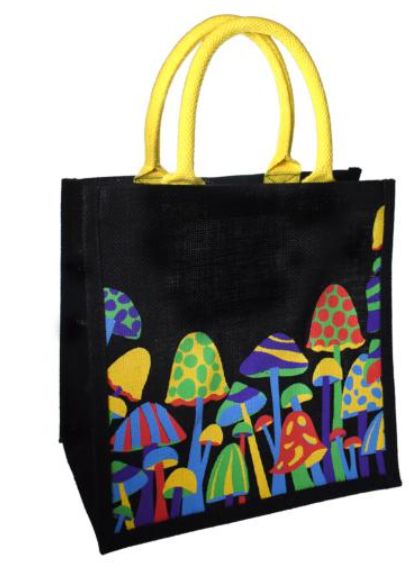 Jute Shopping Bag - Mushrooms