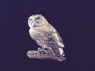 Pewter Pin Badge - Owl