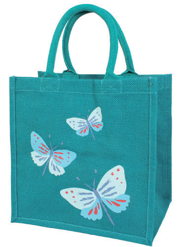 Jute Shopping Bag - Butterflies
