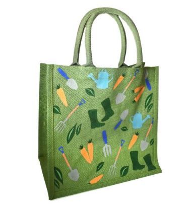 Jute Shopping Bag - Gardening Wellies