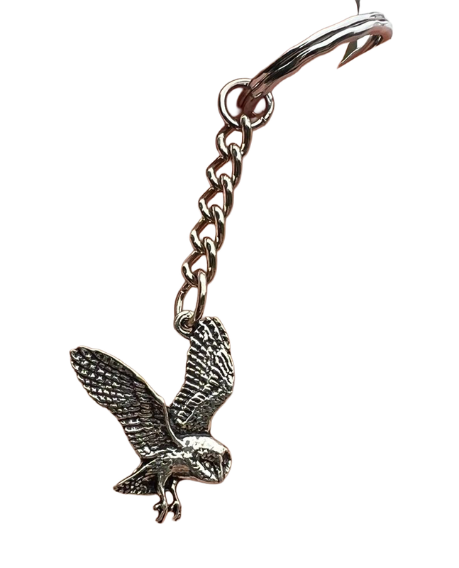Pewter Keyring - Flying Owl