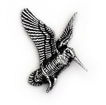 Pewter Pin Badge - Rising Woodcock