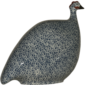 Guinea Hen - Cobalt Speckled White