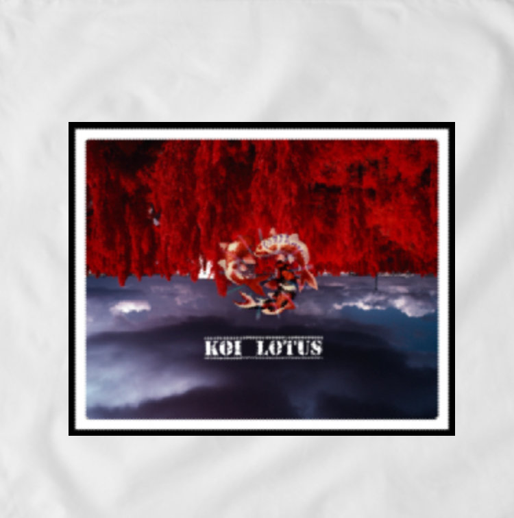 Koi Lotus Fashion Bandana in White