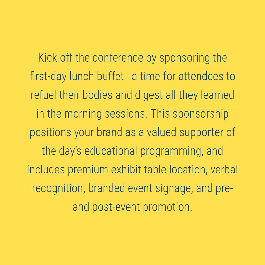 Sponsorship: Tuesday Workshop Buffet Lunch