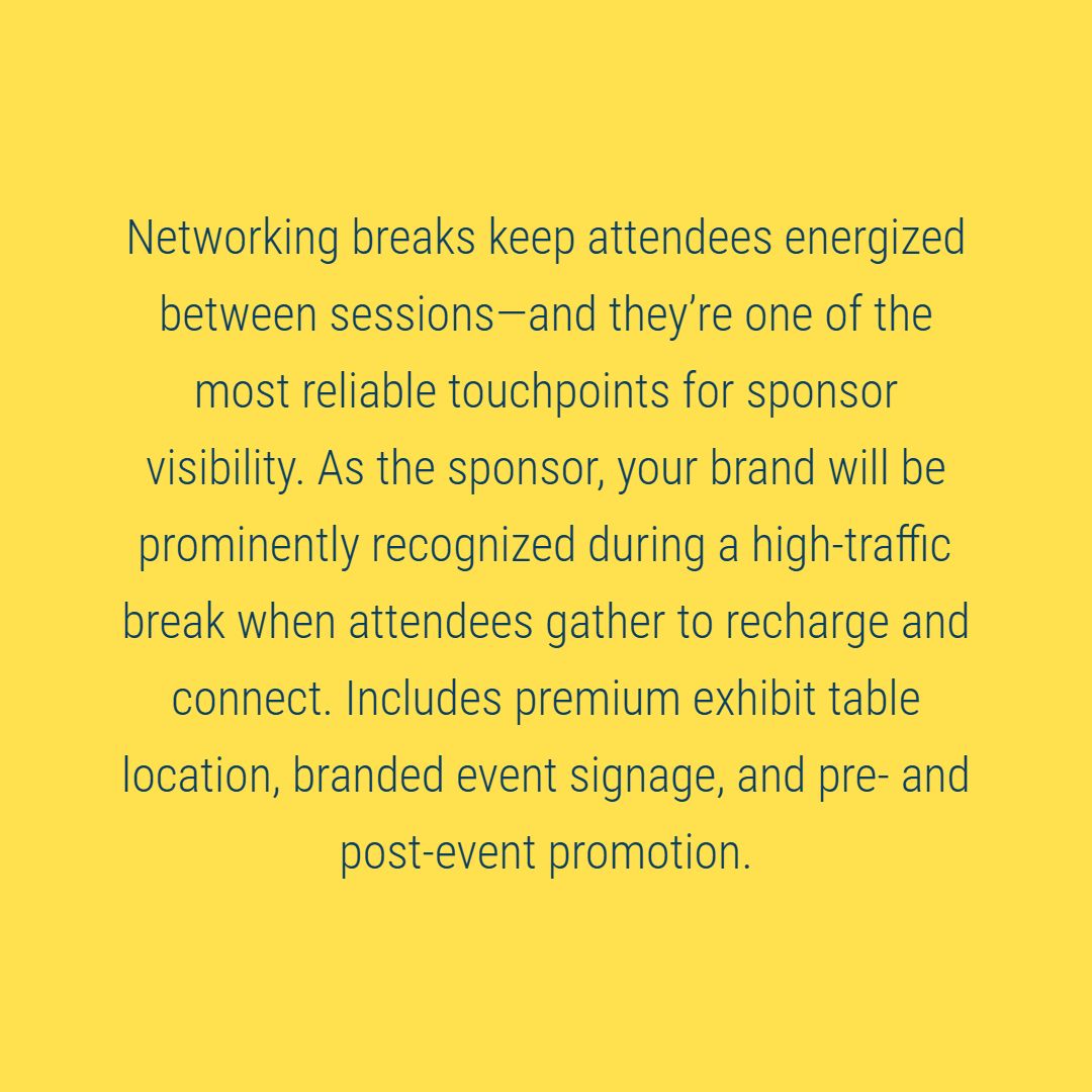 Sponsorship: Thursday AM Networking Break