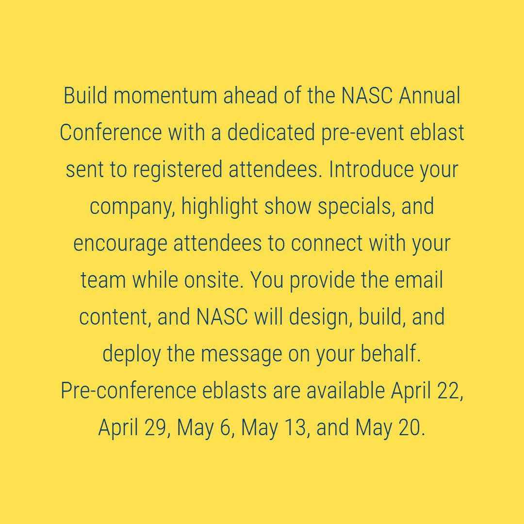 Pre-Conference Attendee Eblast (5 Available)