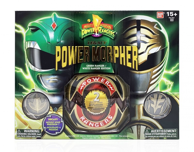 Mighty Morphin Power Rangers Legacy Green &amp; White Ranger Morpher