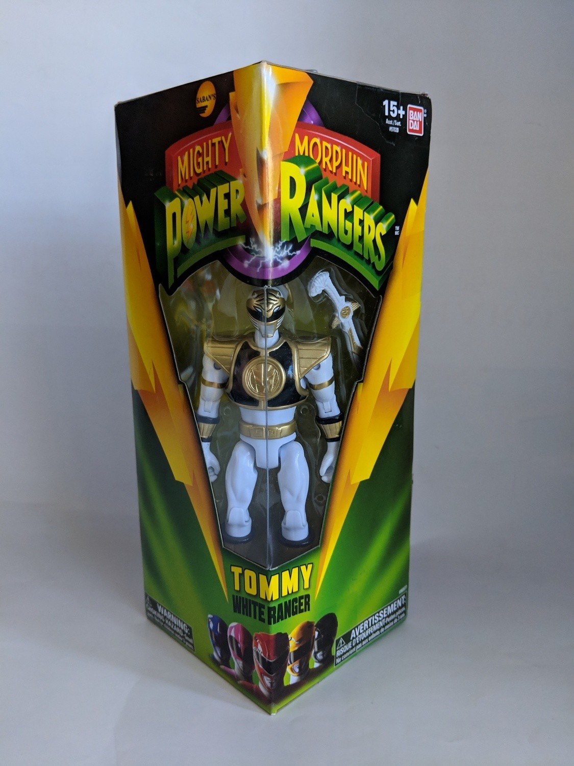 Bandai Mighty Morphin Power Rangers White Ranger Tommy collectible figure