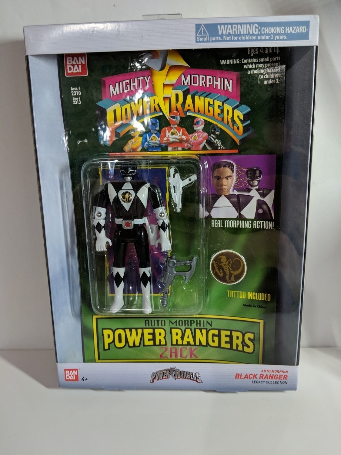 Mighty Morphin Power Rangers: black Ranger Auto Morph Flip Head ( in stock)