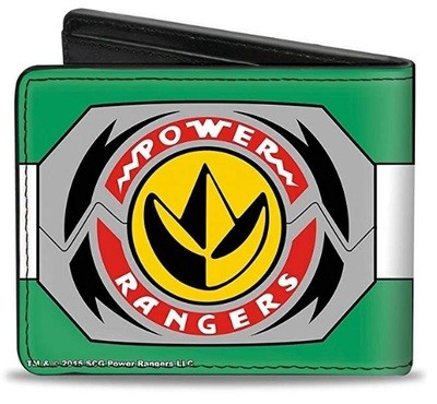 Tommy White and Green Ranger Leather Wallet view 2 - Mighty Toys Australia
