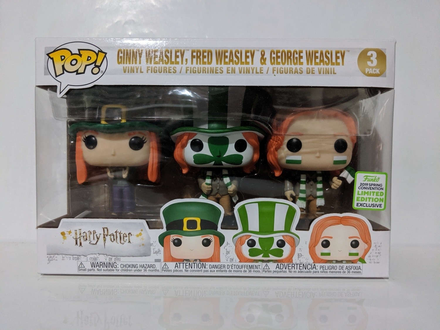 Pop Vinyl Harry Potter - Ginny, Fred &amp; George Weasley Quidditch World Cup Figure 3-Pack (2019 Spring Convention Exclusive)