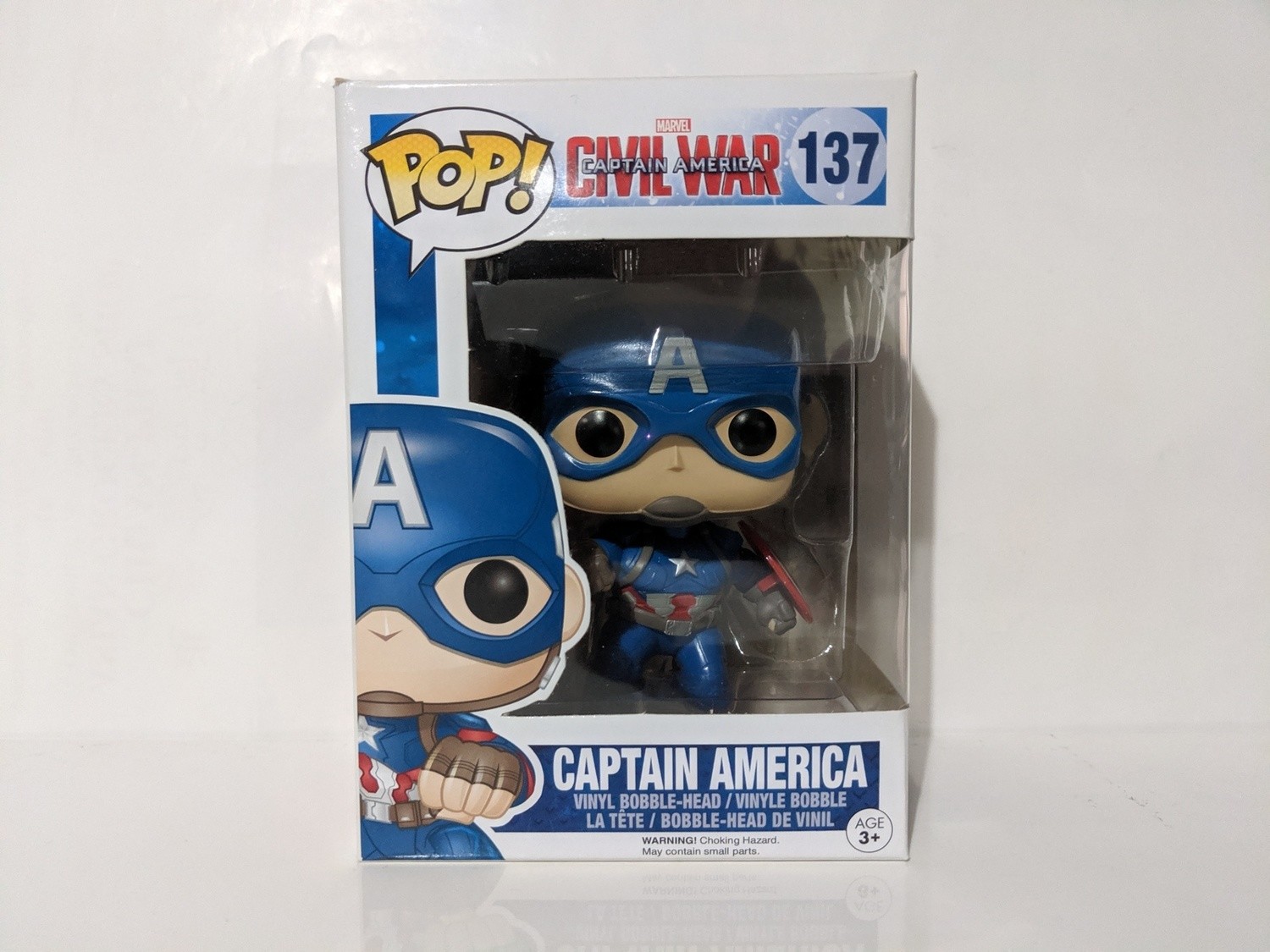 Pop Vinyl Civil War Captain America on knee with Shield 137