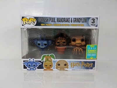 Pop Vinyl Harry Potter - Cornsih Pixie, Mandrake &amp; Grindylow 3-Pack (2016 Summer Convention Exclusive)