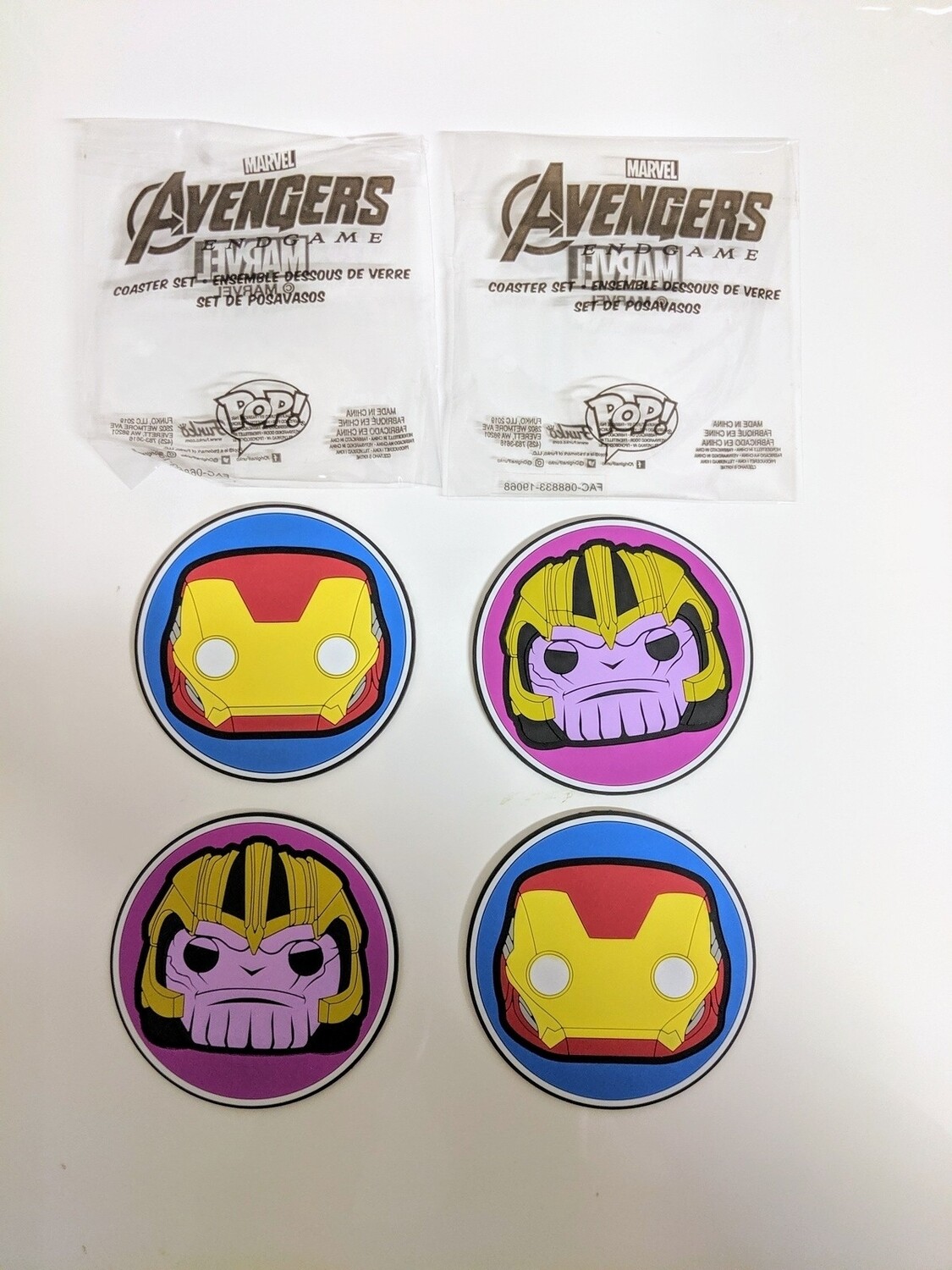 Avengers Coaster set: Thanos and Iron Man icon set of 4