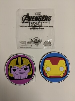 Avengers Coaster set: Thanos and Iron Man icon set of 2