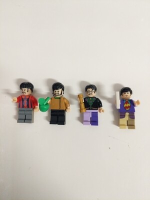 Lego Minifigure tye Beatles set of 4