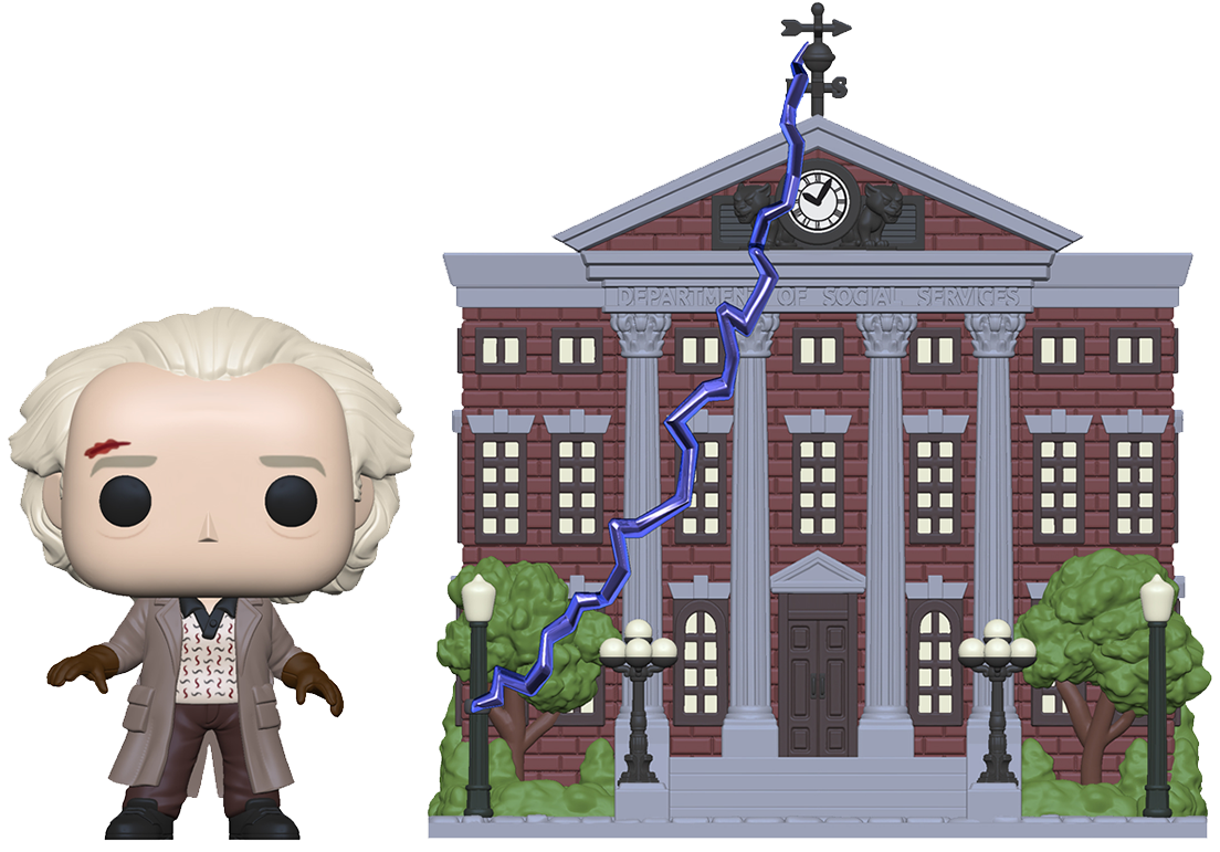 Back To The Future - Dr. Emmett Brown with Clock Tower Pop! Town Vinyl Figure