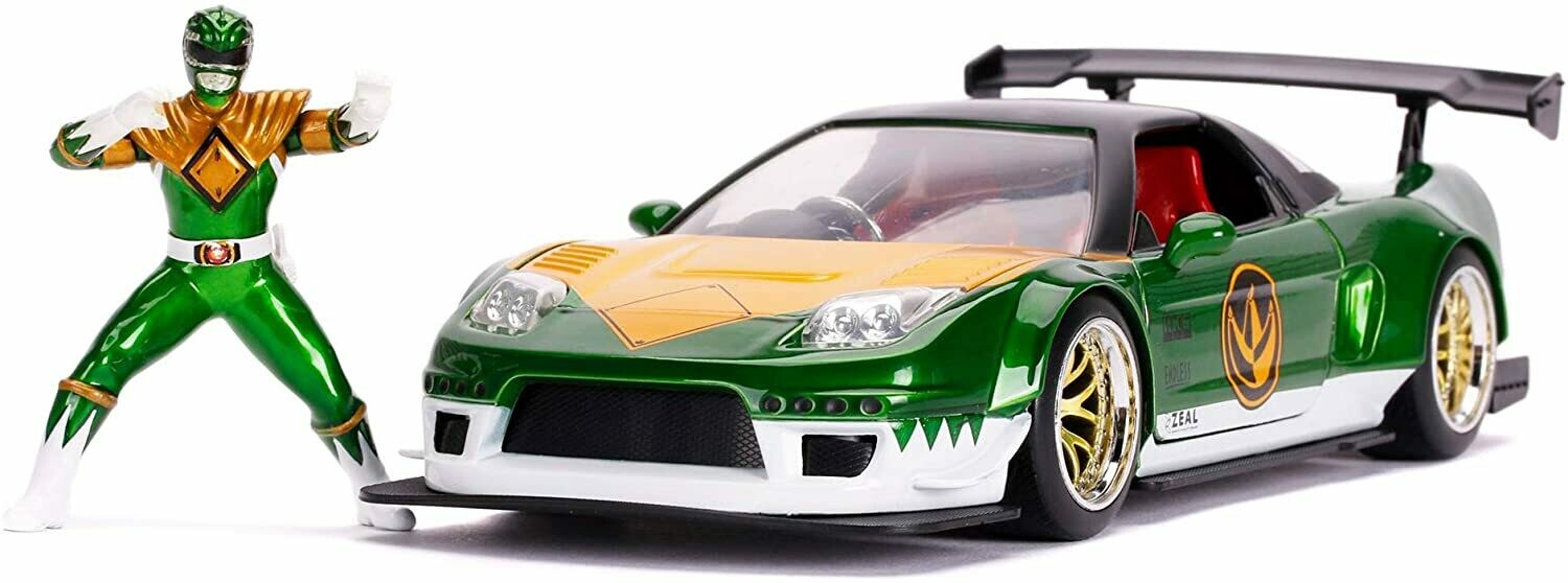 Power Rangers Green Ranger &amp; 2002 Honda NSX Type-R Japan Spec 1:24 Die - Cast Vehicle with Figure