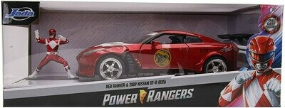 Power Rangers Red Ranger &amp; 2009 Nissan GT-R R35 Ben Sopra 1:24 Die - Cast Vehicle with Figure - alternate product image 2