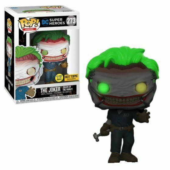 DC Super Heroes- The Joker (Death of the Family) (Glow in the Dark) Pop! Vinyl Figure- Hot Topic Exclusive Sticker