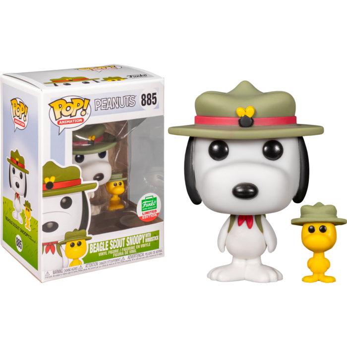Peanuts - Beagle Scout Snoopy with Woodstock Pop! Vinyl Figure (2020 Funko Holiday Exclusive)