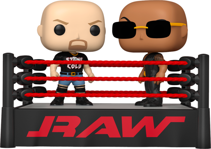 WWE - The Rock vs Stone Cold with Wrestling Ring Moments Pop! Vinyl Figure 2-Pack